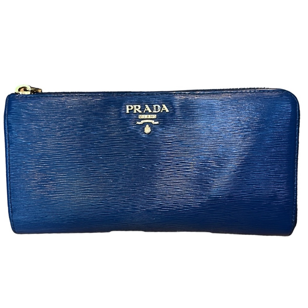 Authentic PRADA Vittello Move Long L-Shaped Zip Around Wallet 1ML183 - Preowned